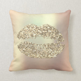 Foxier Gold Glitter Kiss Lips Glam Makeup Koper Kussen