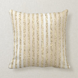 Foxier Gold Metallic Stripes Lines Pearly Creamy Kussen