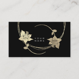 Foxier Gold Roos Black White Floral Glam Visitekaartje