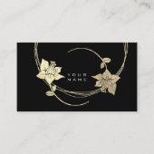 Foxier Gold Roos Black White Floral Glam Visitekaartje (Voorkant)