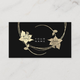 Foxier Gold Roos Black White Floral Glam Visitekaartje