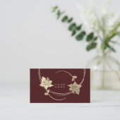Foxier Gold Roos Burgundy Maroon Floral Glam Visitekaartje (Staand voorkant)