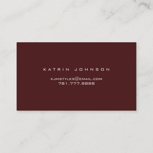 Foxier Gold Roos Burgundy Maroon Floral Glam Visitekaartje (Achterkant)