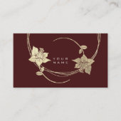 Foxier Gold Roos Burgundy Maroon Floral Glam Visitekaartje (Voorkant)