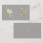 Foxier Gold Roos Gray Lila White Floral Glam Visitekaartje (Voorkant / Achterkant)