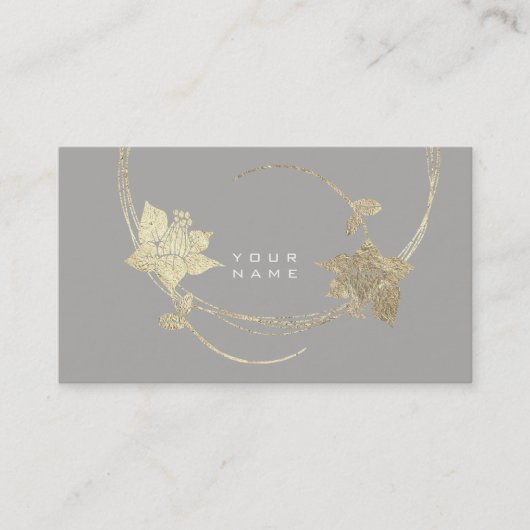 Foxier Gold Roos Gray Lila White Floral Glam Visitekaartje (Voorkant)