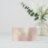 Foxier Gold Roos Roze Blush Parly Floral Glam Visitekaartje (Staand voorkant)