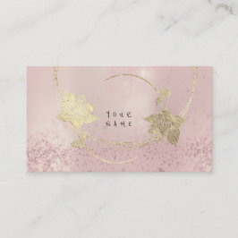 Foxier Gold Roos Roze Blush Parly Floral Glitter Visitekaartje