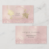 Foxier Gold Roos Roze Blush Parly Floral Glitter Visitekaartje (Voorkant / Achterkant)