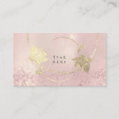 Foxier Gold Roos Roze Blush Parly Floral Glitter Visitekaartje (Voorkant)