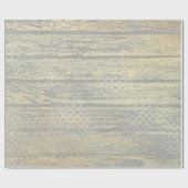 Foxier Goud Grijs Hout Shabby Quatrefoil Zilver Cadeaupapier (Vlak)