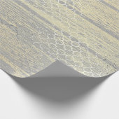 Foxier Goud Grijs Hout Shabby Quatrefoil Zilver Cadeaupapier (Hoek)