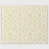 Foxier Ivory Creamy Royal Damask Ornament Cadeaupapier (Vlak)