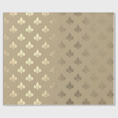 Foxier Sepia Gold Metallic Fleur-de-lis Cadeaupapier (Vlak)