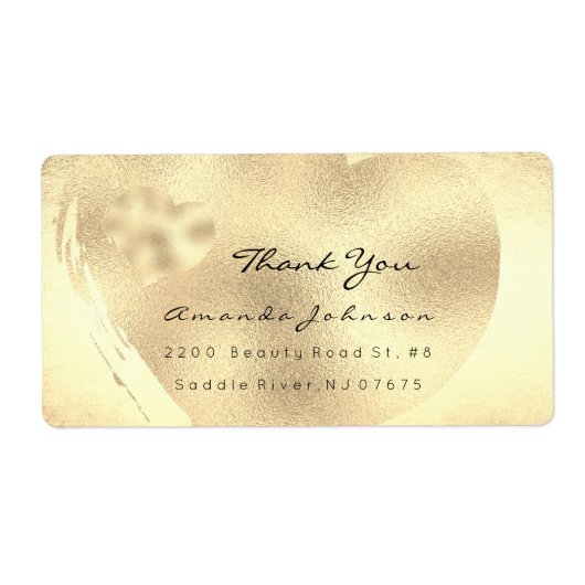 Foxier Titanium Gold Blush Heart Hartelijk dank Etiket (Voorkant)