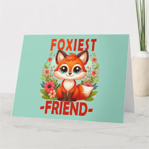 Foxiest Friend woordspeling. Schattigee Baby Fox p Bedankkaart