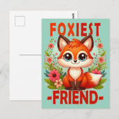 Foxiest Friend woordspeling. Schattigee Baby Fox p Briefkaart (Voorkant / Achterkant)