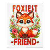 Foxiest Friend woordspeling. Schattigee Baby Fox p Foto Afdruk (Voorkant)