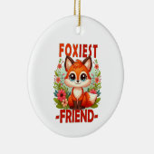 Foxiest Friend woordspeling. Schattigee Baby Fox p Keramisch Ornament (Rechts)