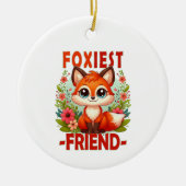 Foxiest Friend woordspeling. Schattigee Baby Fox p Keramisch Ornament (Voorkant)
