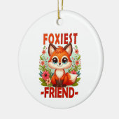 Foxiest Friend woordspeling. Schattigee Baby Fox p Keramisch Ornament (Links)