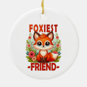 Foxiest Friend woordspeling. Schattigee Baby Fox p Keramisch Ornament (Achterkant)