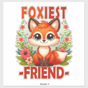 Foxiest Friend woordspeling. Schattigee Baby Fox p Sticker