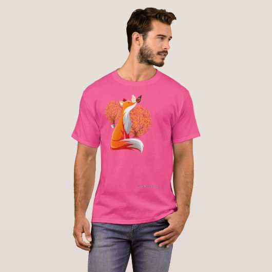 Foxination Natuur Herfst met Vos en Vlinders T-shirt (Voorkant volledig)