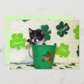 Foxi's St. Patrick's Day Cat/Kitten - Flat Kaart (Voorkant / Achterkant)