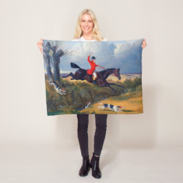 Foxjagende Clearing a Ditch 1839 Dog Fleece Deken