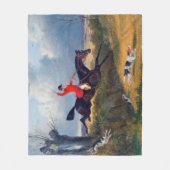 Foxjagende Clearing a Ditch 1839 Dog Fleece Deken (Voorkant)