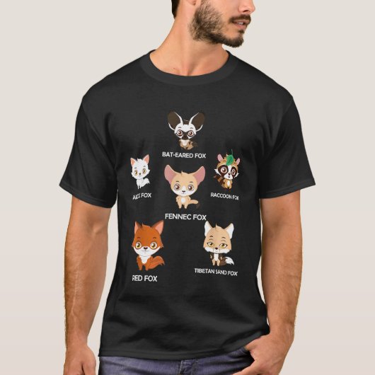 Foxoxes van het wereldpoolgebied Fox Fennec Fox T-shirt (Voorkant)