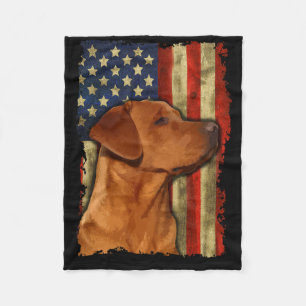 Foxred Labrador Retriever Amerikaanse Vlag Fox Red Fleece Deken