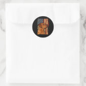 Foxred Labrador Retriever Amerikaanse Vlag Fox Red Ronde Sticker (Tas)