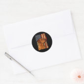 Foxred Labrador Retriever Amerikaanse Vlag Fox Red Ronde Sticker (Envelop)