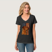 Foxred Labrador Retriever Amerikaanse Vlag Fox Red T-shirt (Voorkant volledig)