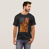 Foxred Labrador Retriever Amerikaanse Vlag Fox Red T-shirt (Voorkant volledig)