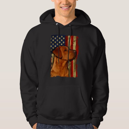 Foxred Labrador Retriever US Flag Fox Red Labrador Hoodie (Voorkant)