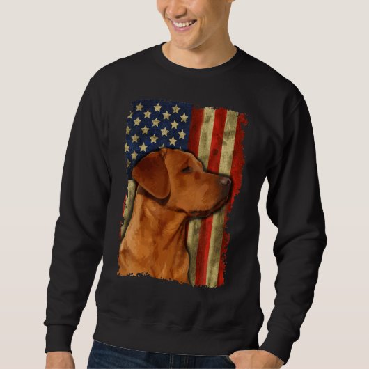 Foxred Labrador Retriever US Flag Fox Red Labrador Trui (Voorkant)