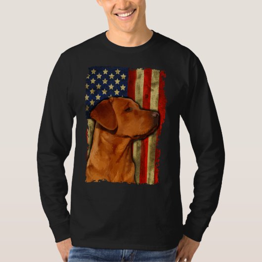Foxred Labrador Retriever US Flag Fox Rood T-shirt (Voorkant)