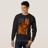 Foxred Labrador Retriever US Flag Fox Rood Trui (Voorkant volledig)