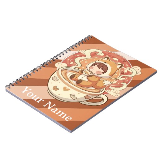 Fox's Cozy Read Study Spiral Notebook Notitieboek (Linkerzijde)