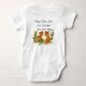 Fox's eerste kerstfeest Waterverf in de winter Romper (Achterkant)