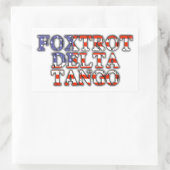 Foxtrot Delta Tango Amerikaanse vlag Rechthoekige Sticker (Tas)