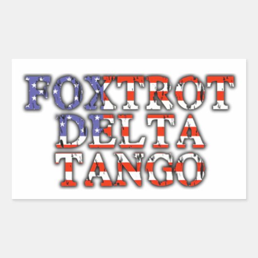 Foxtrot Delta Tango Amerikaanse vlag Rechthoekige Sticker (Voorkant)