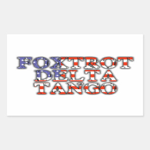 Foxtrot Delta Tango Amerikaanse vlag Rechthoekige Sticker