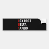 Foxtrot Delta Tango Bumpersticker (Voorkant)