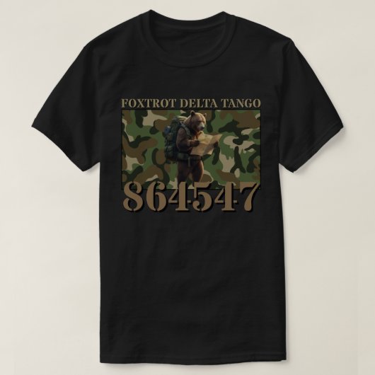Foxtrot Delta Tango Camo Beer T-shirt (Design voorkant)