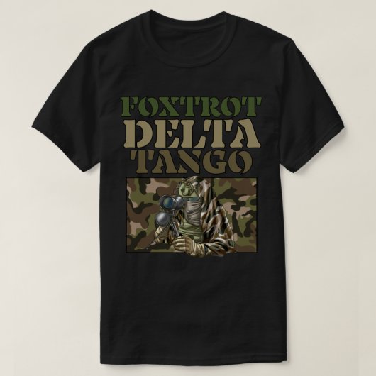 Foxtrot Delta Tango Camouflage T-shirt (Design voorkant)