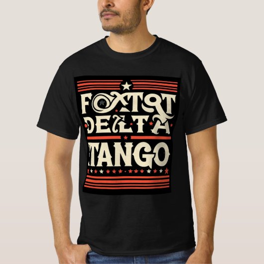 Foxtrot Delta Tango Distressed Patriotic Phonetic T-shirt (Voorkant)